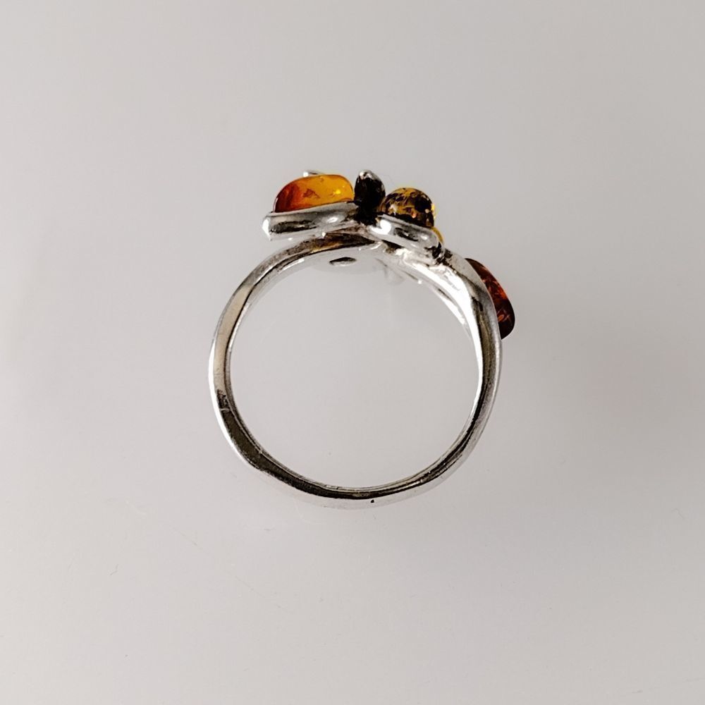 Authentic Multi-Colored Amber Ring - image 3